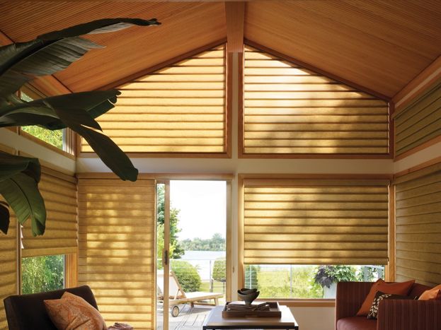 Window Treatments for Angles: Vignette® Modern Roman Shades